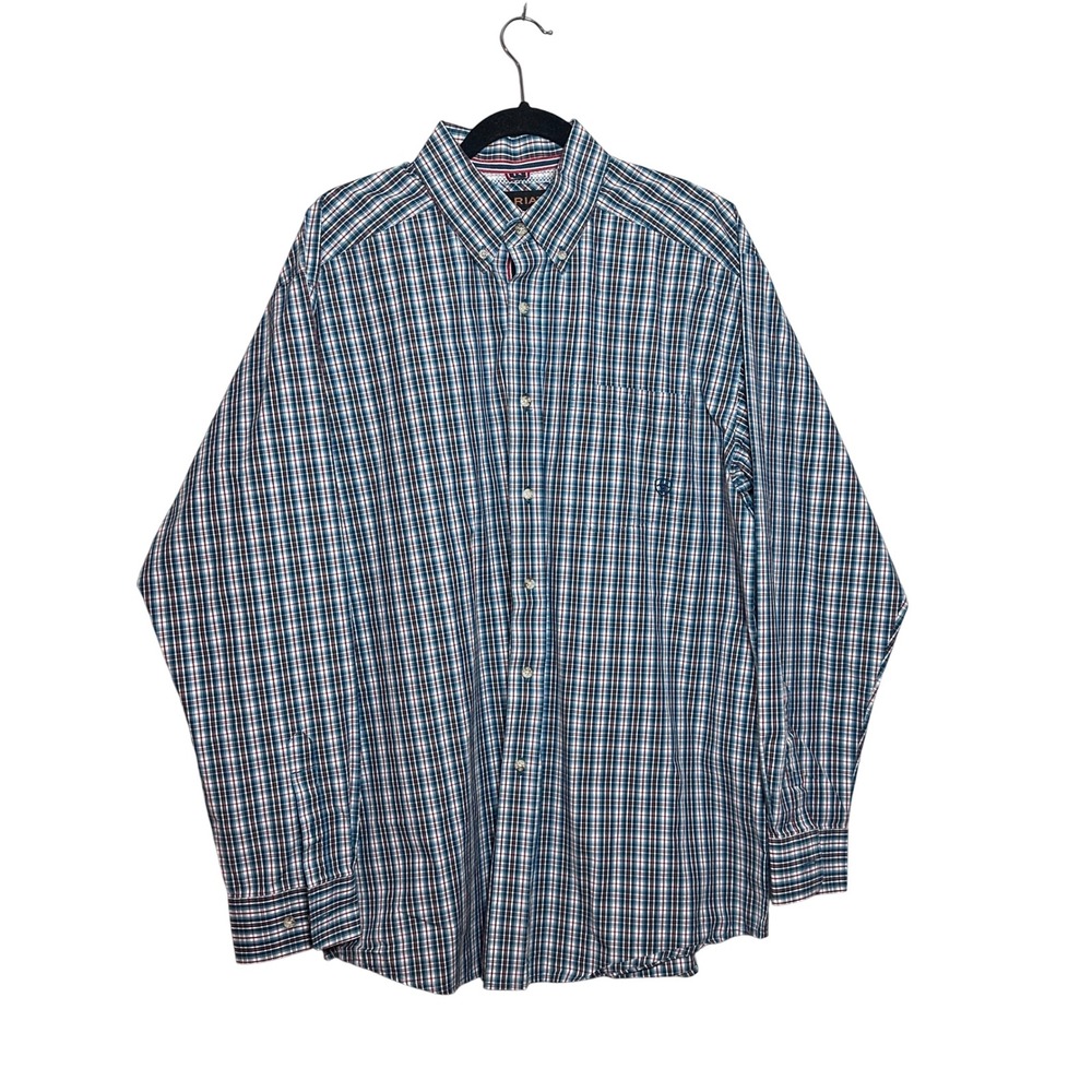 ARIAT Pro Series‎ Mens Long Sleeve Plaid Button Down Shirt L/G Rodeo Western